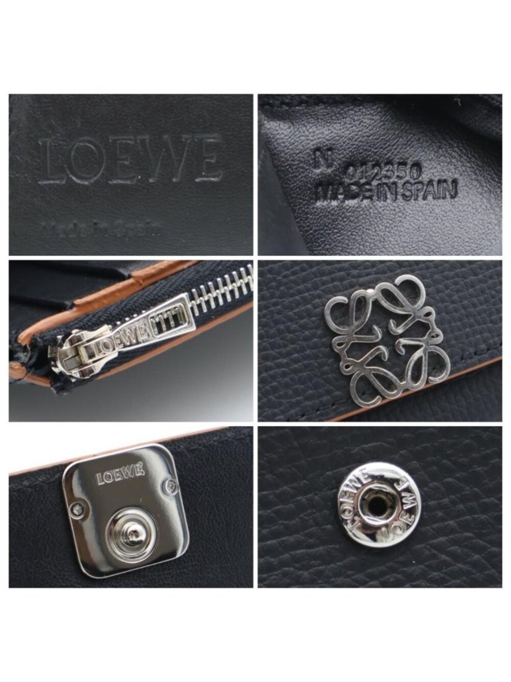 ★SOLD★ Loewe Trifold Wallet Black Anagram - Picture 7 of 10